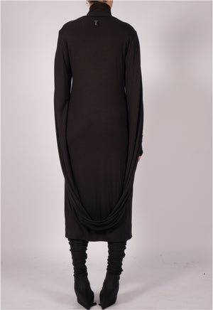 Jersey Dress Midi with Single Sleeve by David's Road 