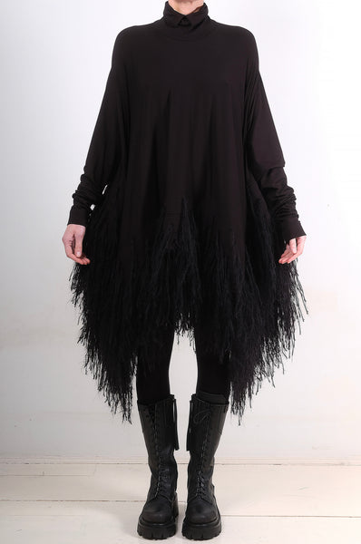 Jersey Midi Dress with Fringes by David's Road 