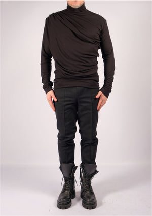 Jersey Turtleneck with Draping by David's Road 