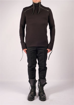 Jersey Turtleneck with Neck Detail by David's Road 