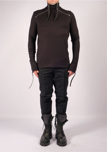 Jersey Turtleneck with Neck Detail by David's Road 