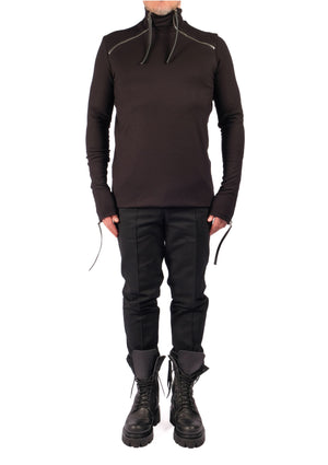 Jersey Turtleneck with Neck Detail by David's Road 