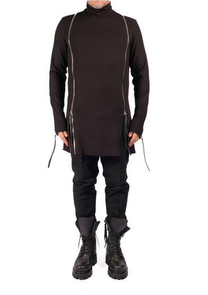 Jersey Turtleneck with Sleeve Detail by David's Road 