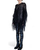 Knitted Long Sleeve Sweater with Fringes by David's Road 