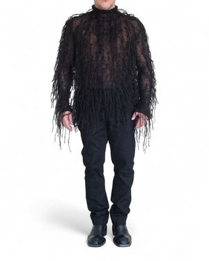 Knitted Long sleeve Sweater with Fringes by David's Road 