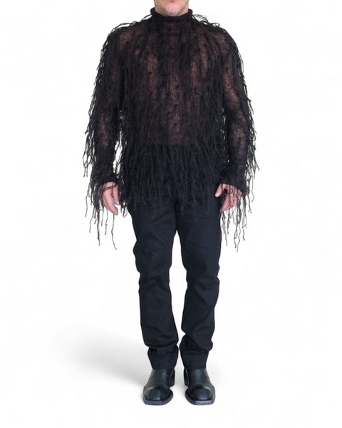 Knitted Long sleeve Sweater with Fringes by David's Road 