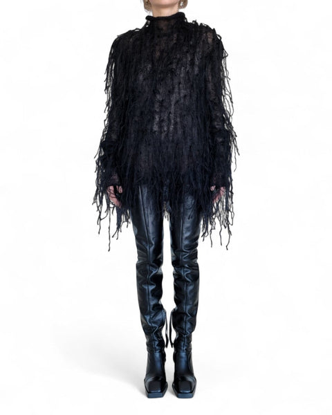 Knitted Turtleneck with Fringes by David's Road 