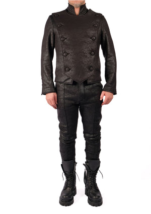 Leather Effect Military Blazer by David's Road 