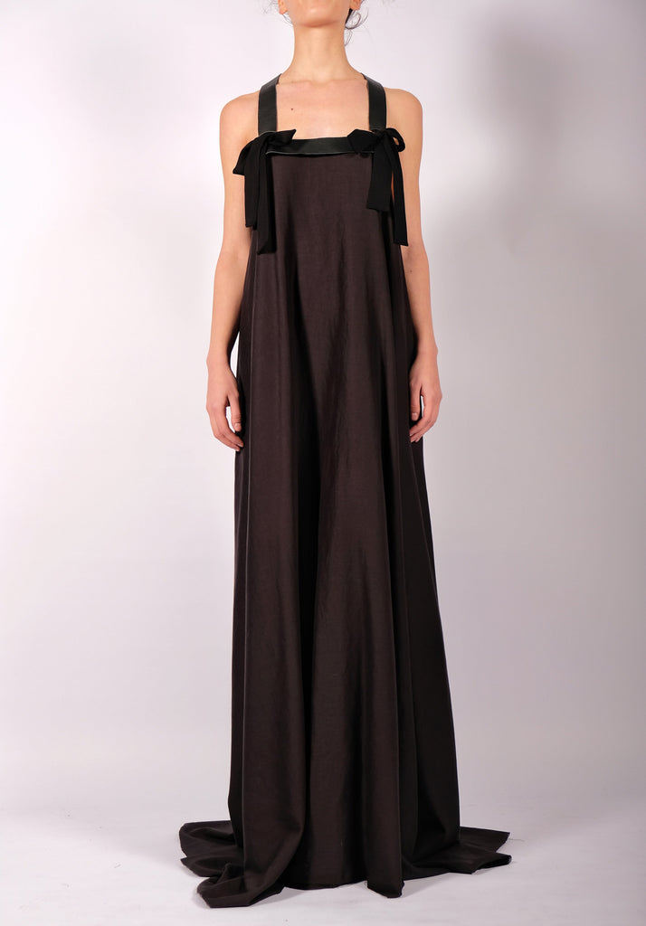 maxi dress with leather straps Light Cotton Dress with Leather Straps Maxi S/M