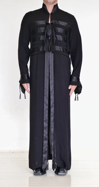 Long Cotton Robe with Ribbons by David's Road 