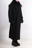 Long Double Breasted Coat with Faux Fur Collar by David's Road 