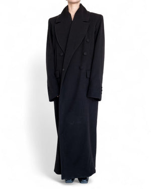 Long Fulled Wool Coat with Shoulders by David's Road 
