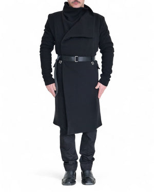 Long Georgette Padded Jacket with Belt by David's Road 