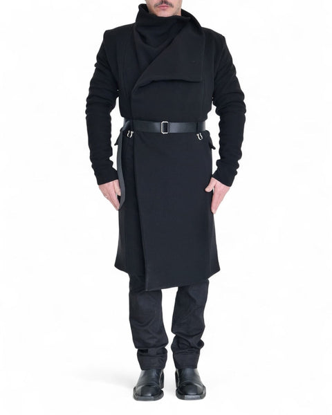 Long Georgette Padded Jacket with Belt by David's Road 