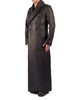 Long Leather Effect Double Breasted Coat by David's Road 