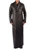 Long Leather Effect Double Breasted Coat by David's Road 
