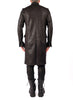 Long Leather Effect Mao Collar Blazer by David's Road 
