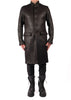 Long Leather Effect Mao Collar Blazer by David's Road 