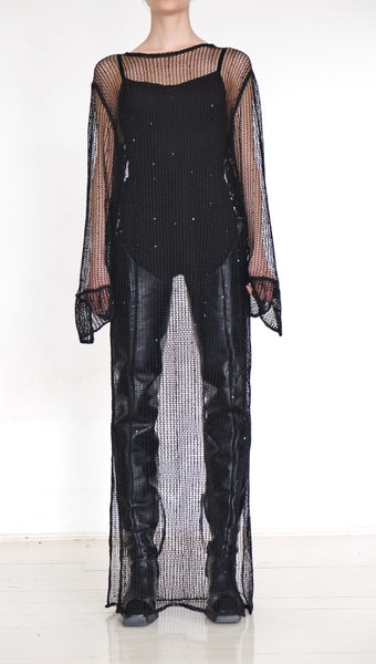 Long Mesh Sequin Top with Long Sleeves by David's Road 