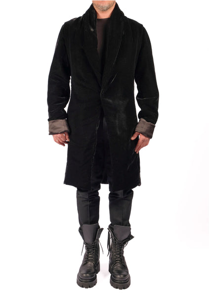 Long Padded Velvet Blazer by David's Road 