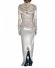 Long Stretch Gold Draping Dress by David's Road 