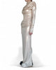 Long Stretch Gold Draping Dress by David's Road 