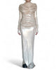 Long Stretch Gold Draping Dress by David's Road 