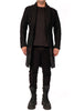 Long Wool Blazer with Leather by David's Road 