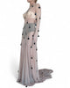 Maxi Mesh Turtleneck Dress with Applications by David's Road 