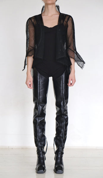 Mesh Sequin Blazer with Tail by David's Road 