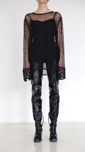 Mesh Sequin Top with Long Sleeves by David's Road 