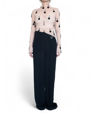 Mesh Turtleneck with Applications by David's Road 