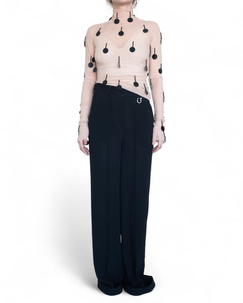 Mesh Turtleneck with Applications by David's Road 