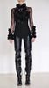 Mesh Turtleneck with Flower Applications by David's Road 