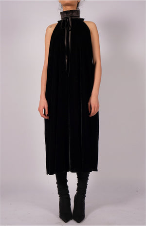 Midi Velvet Dress with Neck Detail by David's Road 