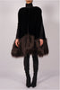 Padded Velvet Cape with Faux Fur by David's Road 