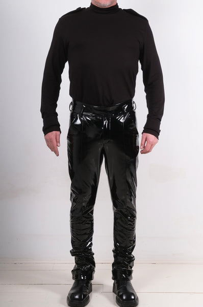 Painted Eco Leather Slim Trousers by David's Road 
