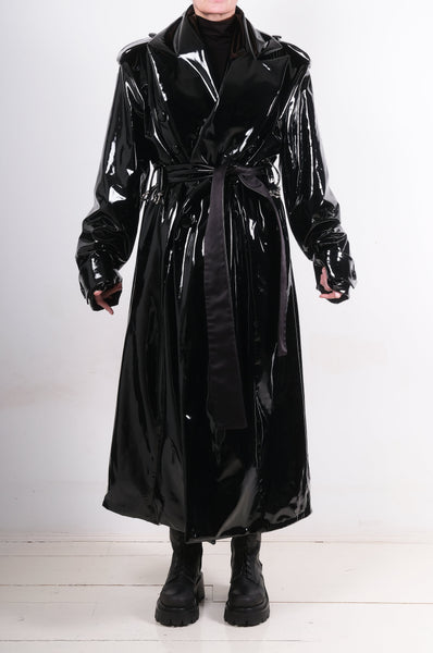 Painted Eco Leather Trench Coat by David's Road 