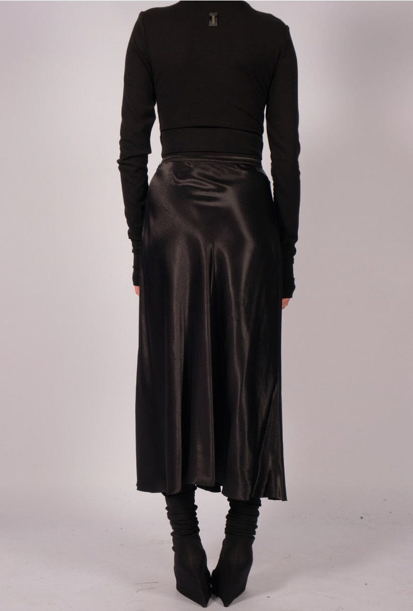 Satin Midi Skirt – David's Road US