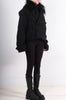 Short Double Breasted Coat with Faux Fur Collar by David's Road 
