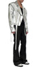 Silver Canvas Jacket with Zippers by David's Road 