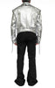 Silver Canvas Jacket with Zippers by David's Road 