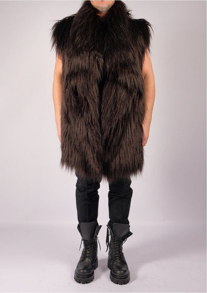 Sleeveless Faux Fur Coat by David's Road 