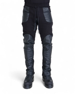 Slim Sweatshirt Biker Trousers with Leather by David's Road 