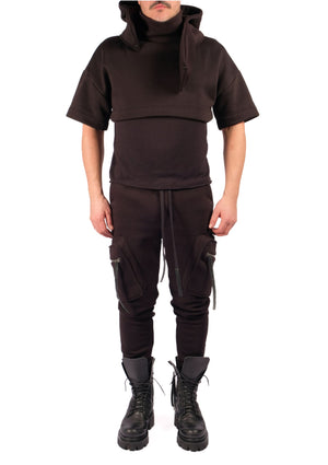 Sweatshirt Crop Top with Hood by David's Road 
