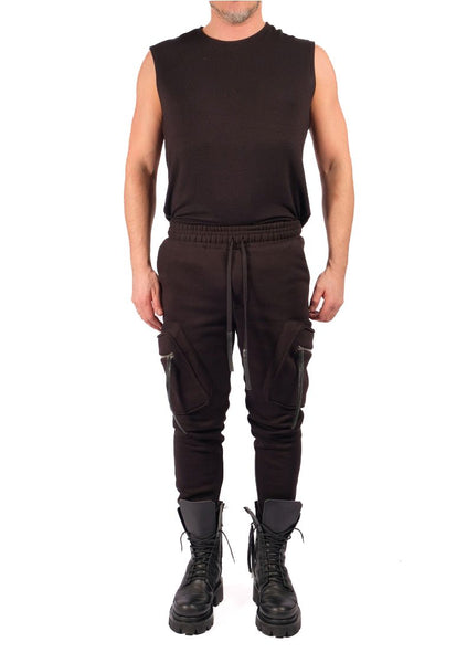 Sweatshirt Slim Trousers with Zippered Pockets by David's Road 