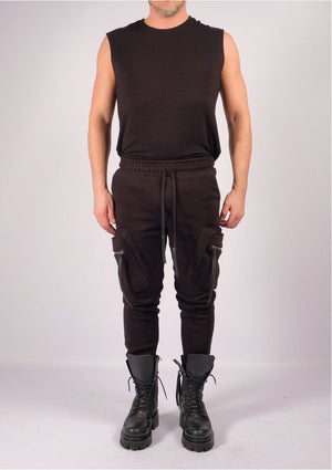 Sweatshirt Slim Trousers with Zippered Pockets by David's Road 