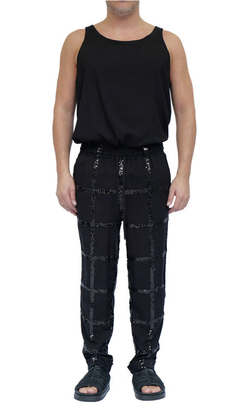 Washed Cotton Sequins Trousers by David's Road 