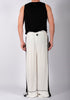 White Wide Washed Cotton Trousers by David's Road 