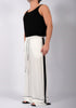 White Wide Washed Cotton Trousers by David's Road 